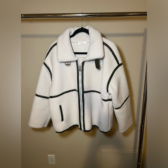Faux shearling JCL aviator jacket with contrast trim, size M/L (worn once only) - Picture 4 of 11